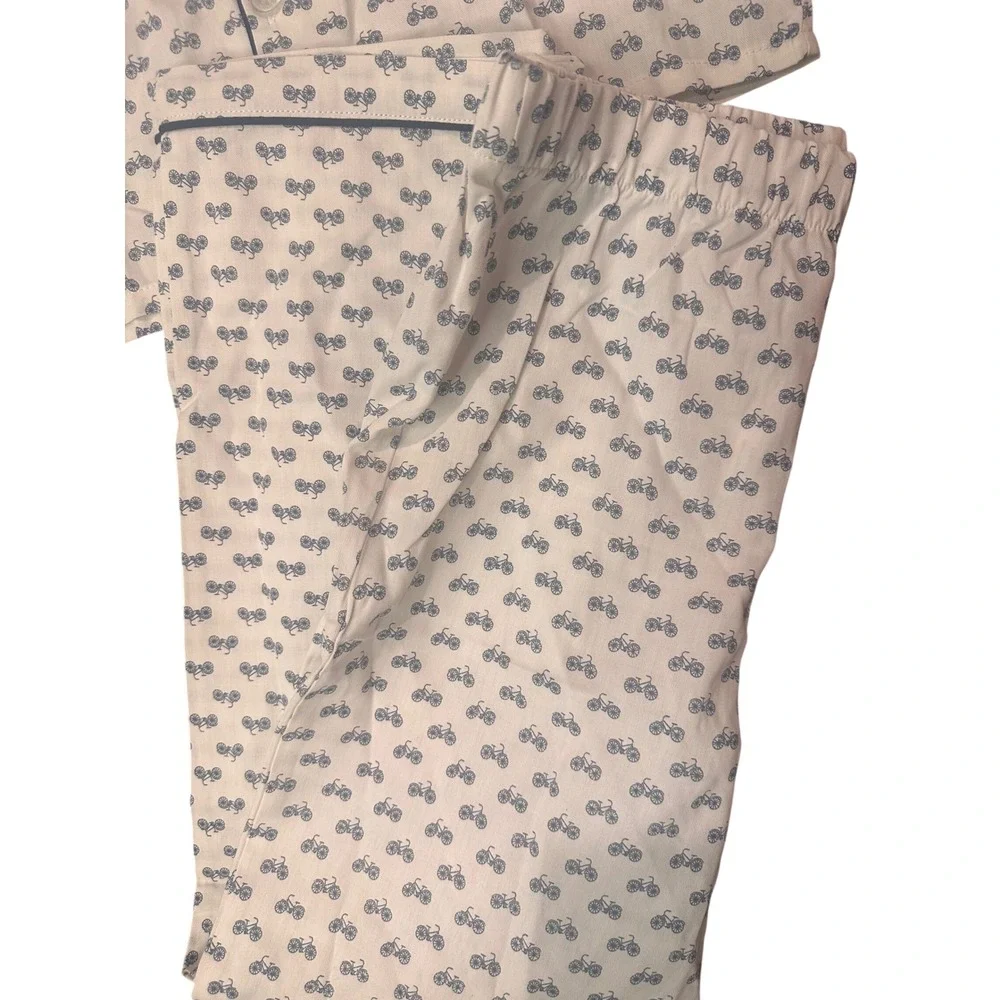 Petite Plume Boys Bicyclette Pajama Set White Blue Bicycle Print Size 10 NEW